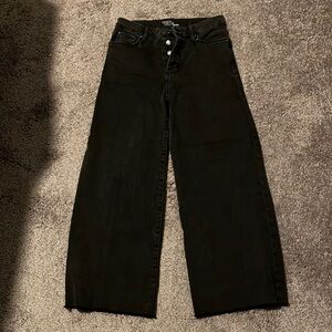 High rise wide leg black jeans